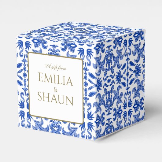 地中海の結婚式の引き出物 フェイバーボックス (正面サイド)