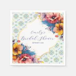 地中海の花束のシャワーブライダルシャワー フローラル エレガント スタンダードカクテルナプキン