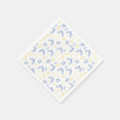 地中海の花・柑橘類・レモンの模様 スタンダードカクテルナプキン (角)