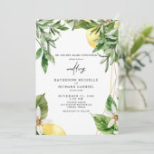 地中海の葉のトロピカルウェディング招待状 招待状 (スタンド正面)
