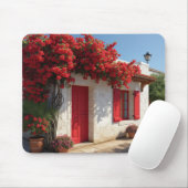 地中海の赤いドアの庭のマウスパッド マウスパッド (マウス)