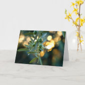 地中海の金ゴールド；木の枝にオリーブ カード (黄色い花)