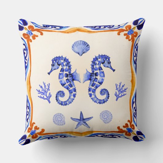 地中海の馬 クッション (裏面)