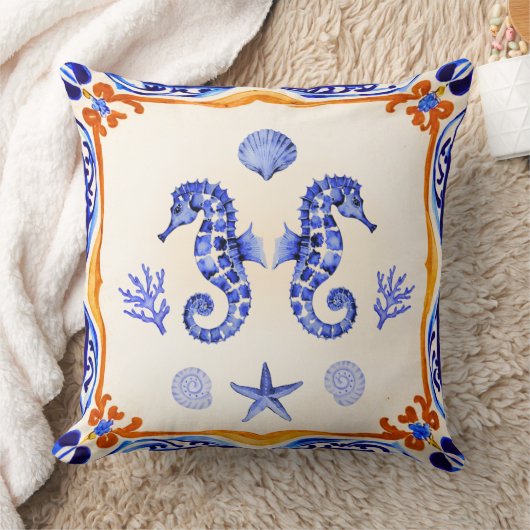 地中海の馬 クッション (ブランケット)