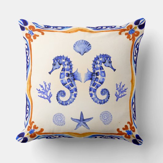 地中海の馬 クッション (正面)