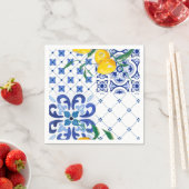 地中海の，アマルフィスタイル,シンプル正方形 スタンダードカクテルナプキン (インサイチュ)