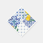 地中海の，アマルフィスタイル,シンプル正方形 スタンダードカクテルナプキン (角)