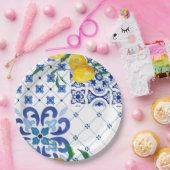 地中海の，アマルフィスタイル,シンプル正方形 ペーパープレート (パーティー)