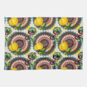 地中海の,イタリアンスタイル，柑橘類，レモン，マジョリカ キッチンタオル (横)