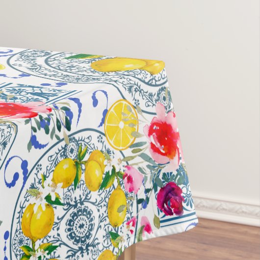地中海の,イタリアンスタイル，柑橘類，レモン，マジョリカ テーブルクロス (インサイチュ)