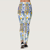 地中海の，シチリアの瓦，レモン   レギンス (裏面)