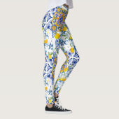 地中海の，シチリアの瓦，レモン   レギンス (右)