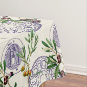 地中海の，トスカのスタイル，オリーブの模様     テーブルクロス (インサイチュ)