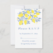 地中海の – レモインスパイアンつる植物RSVPカード 出欠カード (正面)