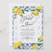 地中海の |レモン |ブライダルシャワー 招待状 (正面)