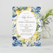 地中海の | Citrusレモン |赤ちゃんシャワー 招待状 (スタンド正面)