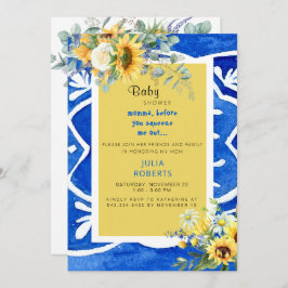 地中海ひまわりベイビー視点シャワー 招待状