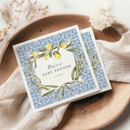 地中海アマルフィカプリベイビーシャワー スタンダードカクテルナプキン