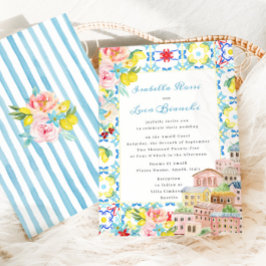 地中海アマルフィ イタリアン タイル ウェディング 招待状