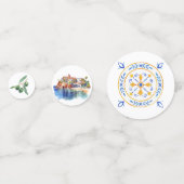 地中海イタリアンテーマの結婚式テーブル コンフェッティ (裏面)