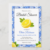 地中海イタリアン タイル レモン ブライダルシャワー 招待状 (正面)