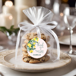 地中海イタリアン　レモン　ピンク　ブライズシャワー ラウンドシール