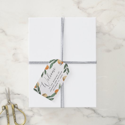 地中海ウェディング ウェルカム | イタリアン シトラス ギフトタグ (より糸付き)