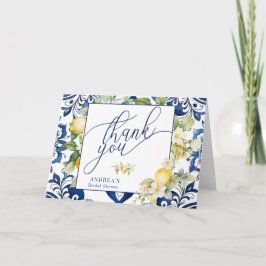 地中海オレンジのレモン結婚前お礼 サンキューカード