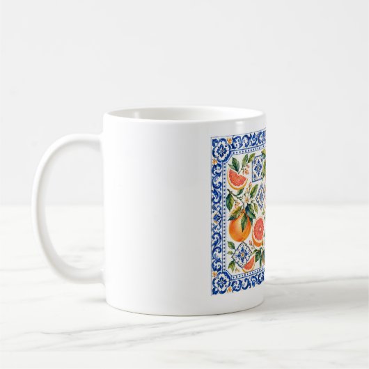 地中海グレープフルーツの花開く  コーヒーマグカップ (左)