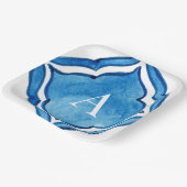 地中海コバルトブルータイルモノグラムII ペーパープレート (傾斜あり)