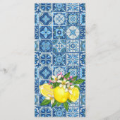 地中海スタイルのタイルとレモンのメニュー メニュー (裏面)