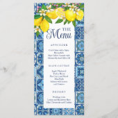 地中海スタイルのタイルとレモン メニュー (正面)