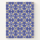 地中海スタイルのブルーイエロー ブライダルシャワーレシピ ノートブック (裏面)