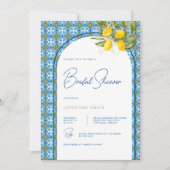地中海スタイルのレモン ブライダルシャワー招待状 招待状 (正面)