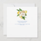 地中海スタイルの美しい花のウェディングシャワー 招待状 (裏面)