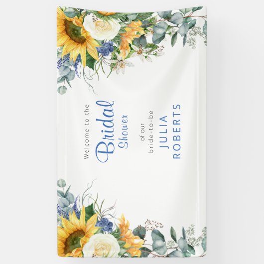地中海スタイルの美しい花のブライズシャワー 横断幕 (縦)