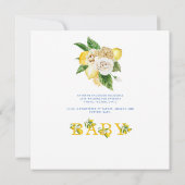 地中海スタイルの美しい花のベイビーシャワー 招待状 (裏面)