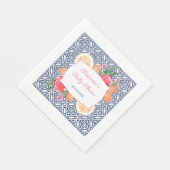 地中海スタイルの青いタタミの柑橘類ベイビーシャワーパーティー スタンダードランチョンナプキン (角)