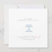 地中海スタイルの青い結婚式のSave the Date セーブザデート (裏面)