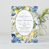 地中海スタイル | シトラス レモン | ブライズシャワー 招待状 (スタンド正面)