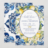 地中海スタイル | シトラス レモン | ブライズシャワー 招待状 (正面/裏面)