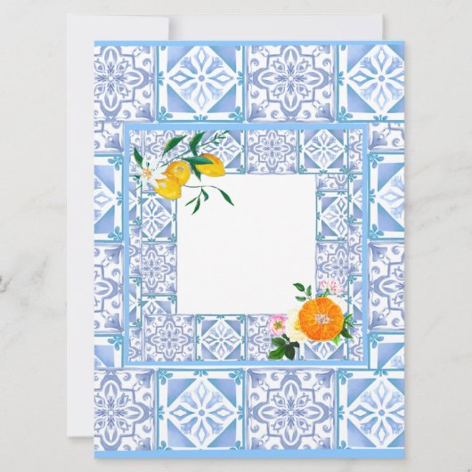 地中海スタイル、レモン、アマルフィスタイル 招待状 (正面)