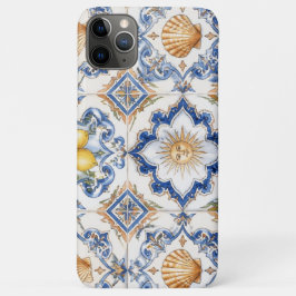 地中海タイル ラグジュアリービーチタオル | ブルー&テラコッタ iPhone 11 PRO MAXケース