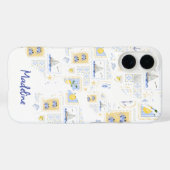 地中海タイル レモン 海岸 モノグラム 名前 Case-Mate iPhoneケース (裏面 (横))