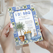 地中海タイル I Do BBQ カップル ブライダルシャワー 招待状