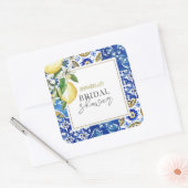地中海ブルータイル シトラス レモン ブライダルシャワー スクエアシール (封筒)