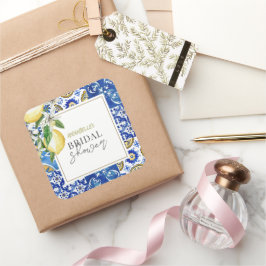 地中海ブルータイル シトラス レモン ブライダルシャワー スクエアシール