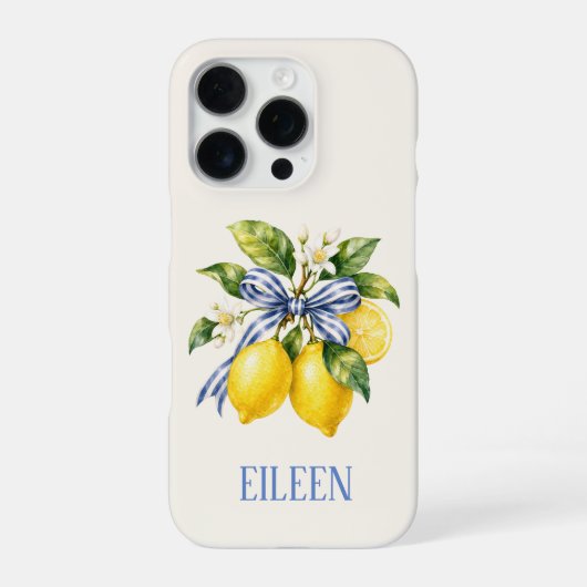 地中海ブルーリボンレモンブロッサム iPhoneケース (裏面)