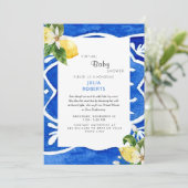 地中海ブルーレモン仮想ベビーシャワー 招待状 (スタンド正面)