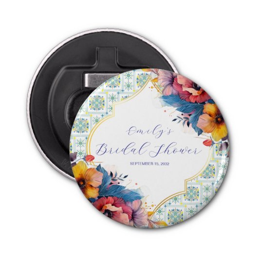 地中海ブルー エレガント ブライダルシャワー 栓抜き (正面)